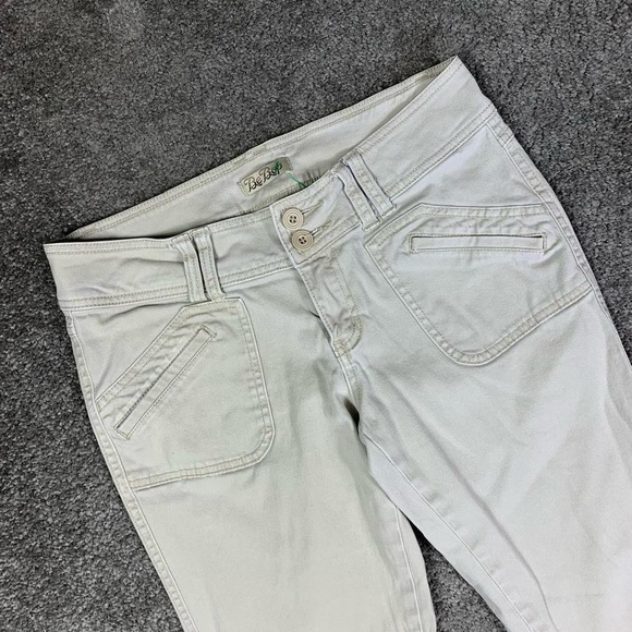 Bebop Cream/Tan Flare Pants Sz 7 Y2K 2000s - Picture 2 of 8
